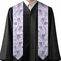 Anthurium Pikake Ti Leaf Palaka Graduation Stole Purple Version