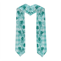 Anthurium Pikake Ti Leaf Palaka Graduation Stole Turquoise Version