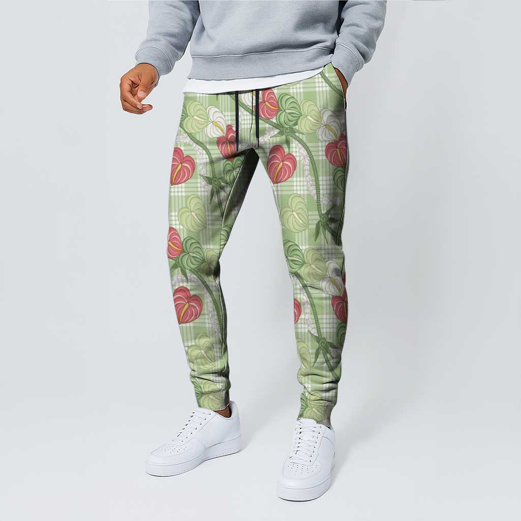 Anthurium Pikake Ti Leaf Palaka Jogger Pants Green Version