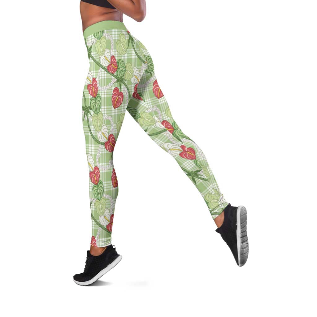 Anthurium Pikake Ti Leaf Palaka Leggings Green Version