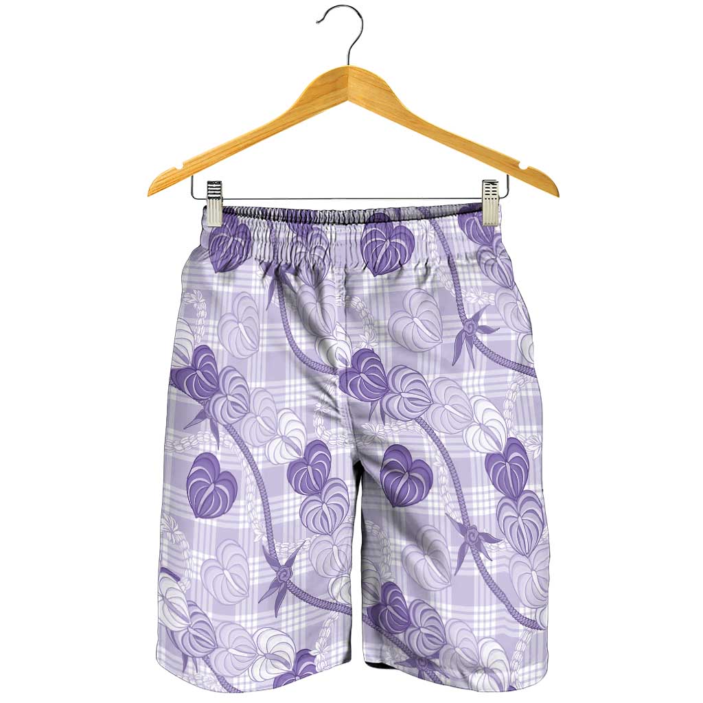 Anthurium Pikake Ti Leaf Palaka Shorts for Men Purple Version