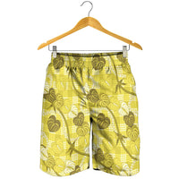 Anthurium Pikake Ti Leaf Palaka Shorts for Men Yellow Version