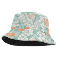Anthurium Plumeria Lei Pastel Bucket Hat Teal Hawaiian Splendid Palaka