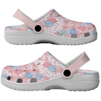Anthurium Plumeria Lei Pastel Clogs Shoes Pink Hawaiian Splendid Palaka