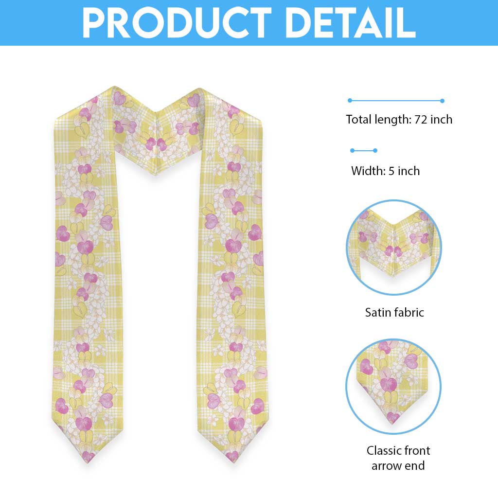 Anthurium Plumeria Lei Pastel Graduation Stole Yellow Hawaiian Splendid Palaka