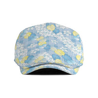 Anthurium Plumeria Lei Pastel Jeff Hat Blue Hawaiian Splendid Palaka LT01 Blue - Polynesian Pride