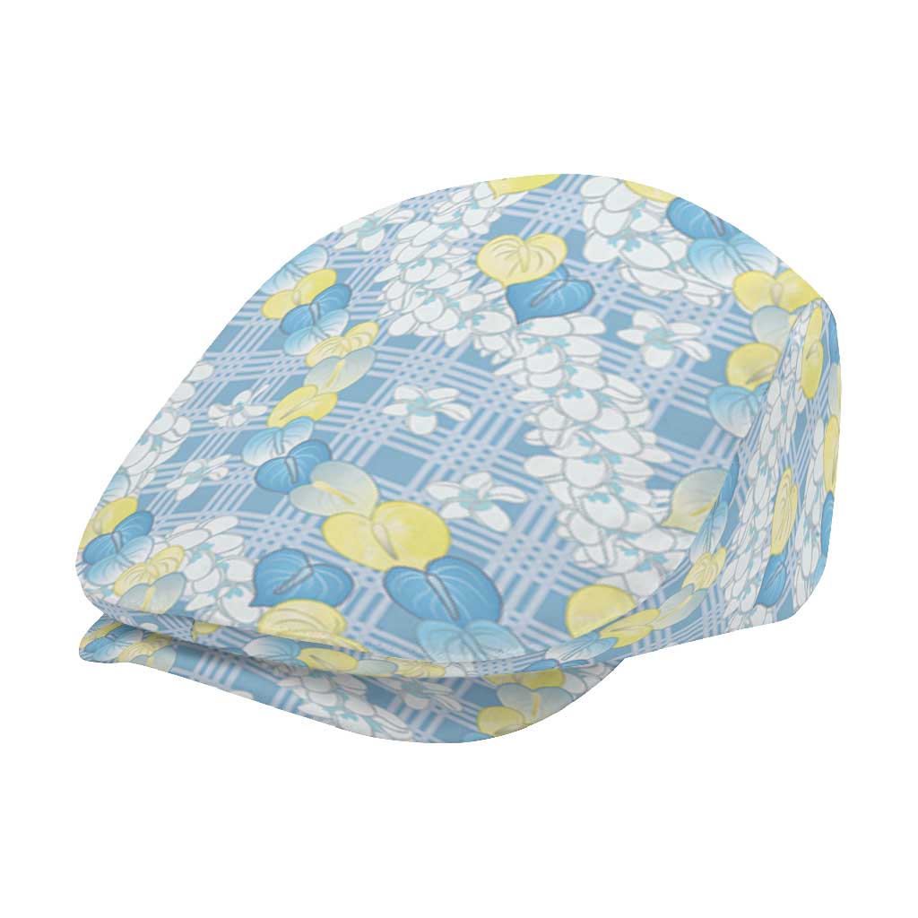 Anthurium Plumeria Lei Pastel Jeff Hat Blue Hawaiian Splendid Palaka LT01 - Polynesian Pride