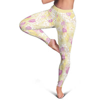 Anthurium Plumeria Lei Pastel Leggings Yellow Hawaiian Splendid Palaka