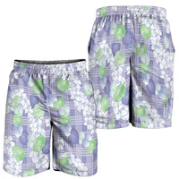 Anthurium Plumeria Lei Pastel Shorts for Men Purple Hawaiian Splendid Palaka LT01 - Polynesian Pride