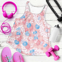 Anthurium Plumeria Lei Pastel Women Racerback Tank Pink Hawaiian Splendid Palaka