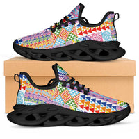 Aotearoa Kowhaiwhai Taniko Patchwork Rainbow Motifs Clunky Sneakers