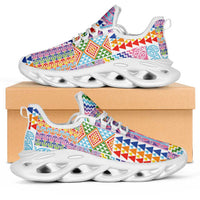 Aotearoa Kowhaiwhai Taniko Patchwork Rainbow Motifs Clunky Sneakers
