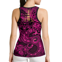 Aotearoa Maori Hei Tiki Hollow Tank Top Mawhero Kowhaiwhai Puhoro Motif LT9 - Polynesian Pride