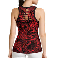 Aotearoa Maori Hei Tiki Hollow Tank Top Whero Kowhaiwhai Puhoro Motif LT9 - Polynesian Pride