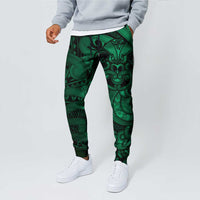 Aotearoa Maori Hei Tiki Jogger Pants Kakariki Kowhaiwhai Puhoro Motif