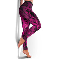 Aotearoa Maori Hei Tiki Leggings Mawhero Kowhaiwhai Puhoro Motif LT9 - Polynesian Pride