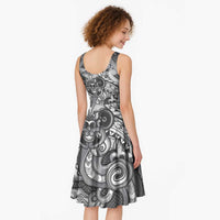 Aotearoa Maori Hei Tiki Midi Dress Kiwikiwi Kowhaiwhai Puhoro Motif LT9 - Polynesian Pride