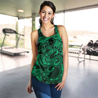 Aotearoa Maori Hei Tiki Women Racerback Tank Kakariki Kowhaiwhai Puhoro Motif LT9 - Polynesian Pride