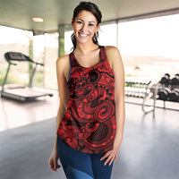 Aotearoa Maori Hei Tiki Women Racerback Tank Whero Kowhaiwhai Puhoro Motif LT9 - Polynesian Pride