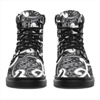 Aotearoa Maori Kowhaiwhai All Season Boots Kiwikiwi Puhoro and Patiki