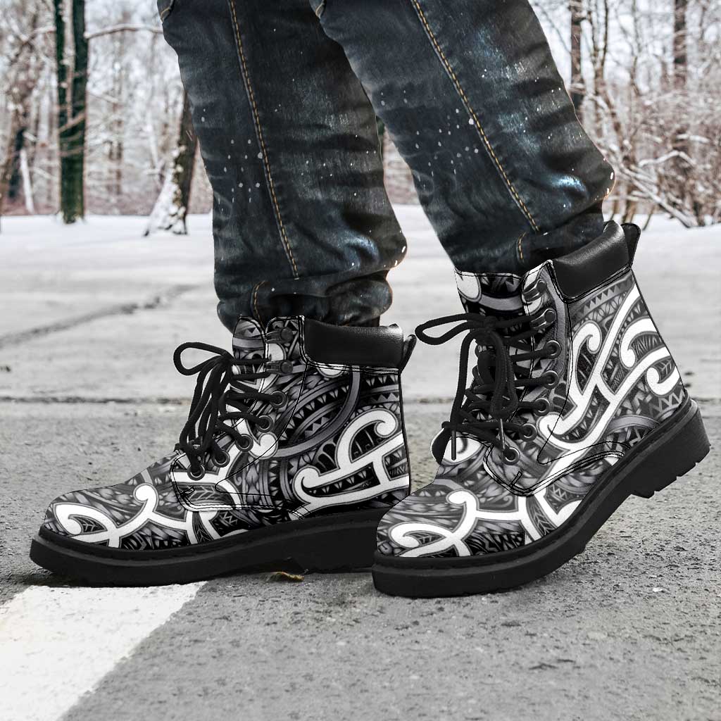 Aotearoa Maori Kowhaiwhai All Season Boots Kiwikiwi Puhoro and Patiki