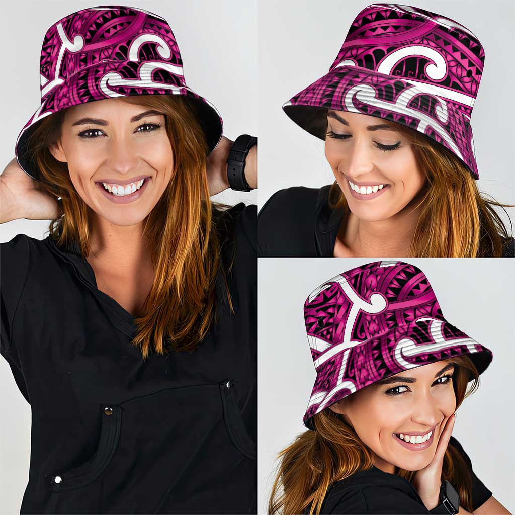 Aotearoa Maori Kowhaiwhai Bucket Hat Mawhero Puhoro and Patiki