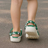 Aotearoa Maori Kowhaiwhai Clogs Shoes Kakariki Puhoro and Patiki