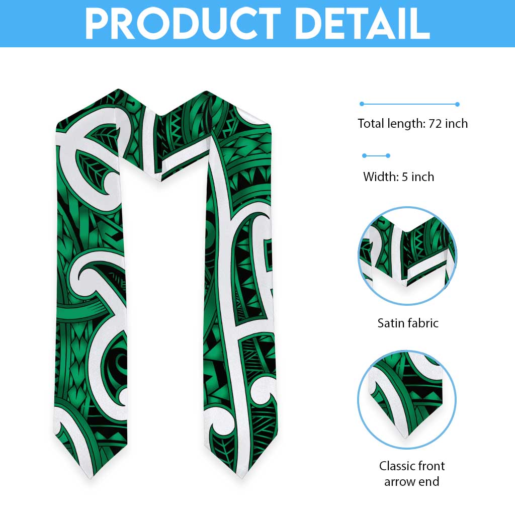 Aotearoa Maori Kowhaiwhai Graduation Stole Kakariki Puhoro and Patiki