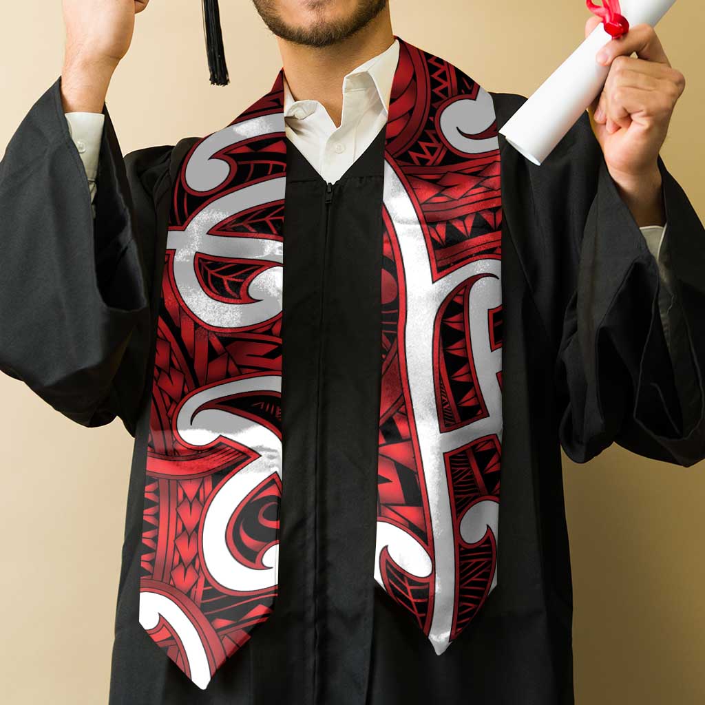 Aotearoa Maori Kowhaiwhai Graduation Stole Whero Puhoro and Patiki LT9