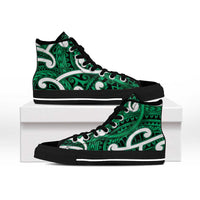 Aotearoa Maori Kowhaiwhai High Top Shoes Kakariki Puhoro and Patiki LT9 - Polynesian Pride