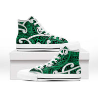 Aotearoa Maori Kowhaiwhai High Top Shoes Kakariki Puhoro and Patiki LT9 - Polynesian Pride