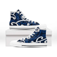 Aotearoa Maori Kowhaiwhai High Top Shoes Kikorangi Puhoro and Patiki LT9 - Polynesian Pride