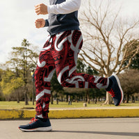 Aotearoa Maori Kowhaiwhai Jogger Pants Whero Puhoro and Patiki
