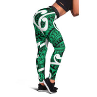Aotearoa Maori Kowhaiwhai Leggings Kakariki Puhoro and Patiki