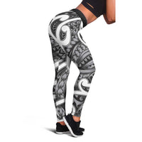 Aotearoa Maori Kowhaiwhai Leggings Kiwikiwi Puhoro and Patiki