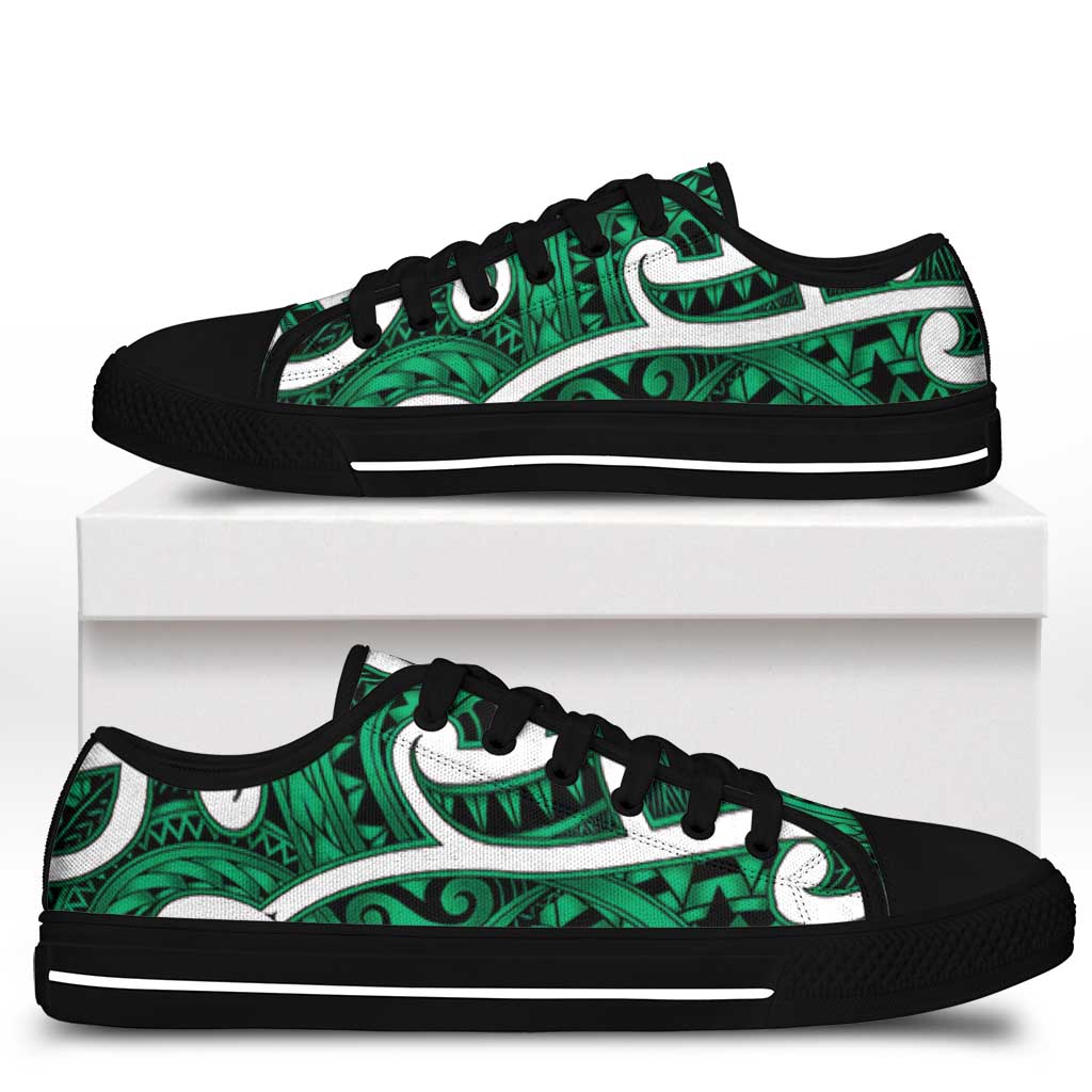 Aotearoa Maori Kowhaiwhai Low Top Shoes Kakariki Puhoro and Patiki