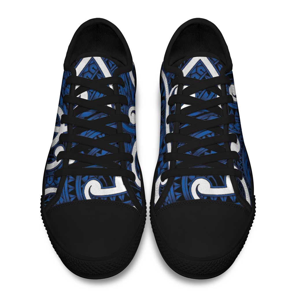 Aotearoa Maori Kowhaiwhai Low Top Shoes Kikorangi Puhoro and Patiki