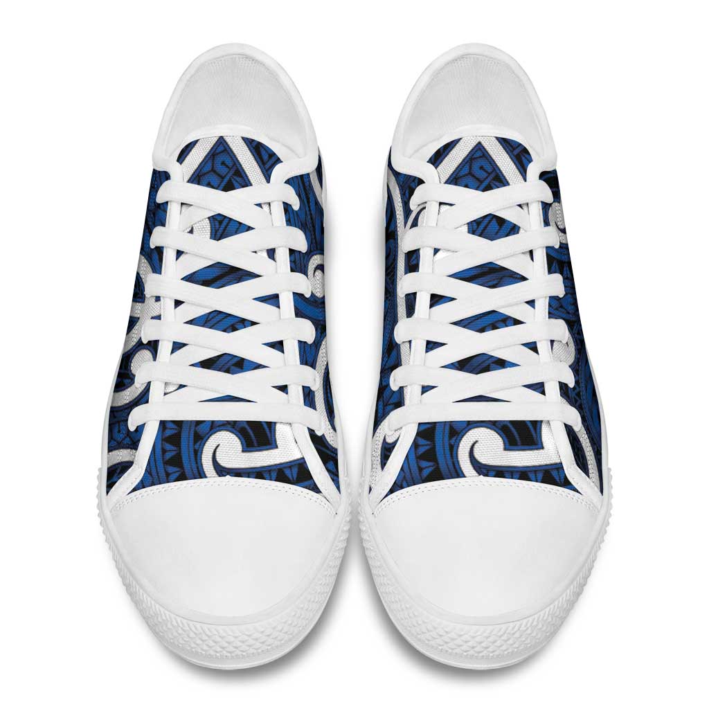 Aotearoa Maori Kowhaiwhai Low Top Shoes Kikorangi Puhoro and Patiki