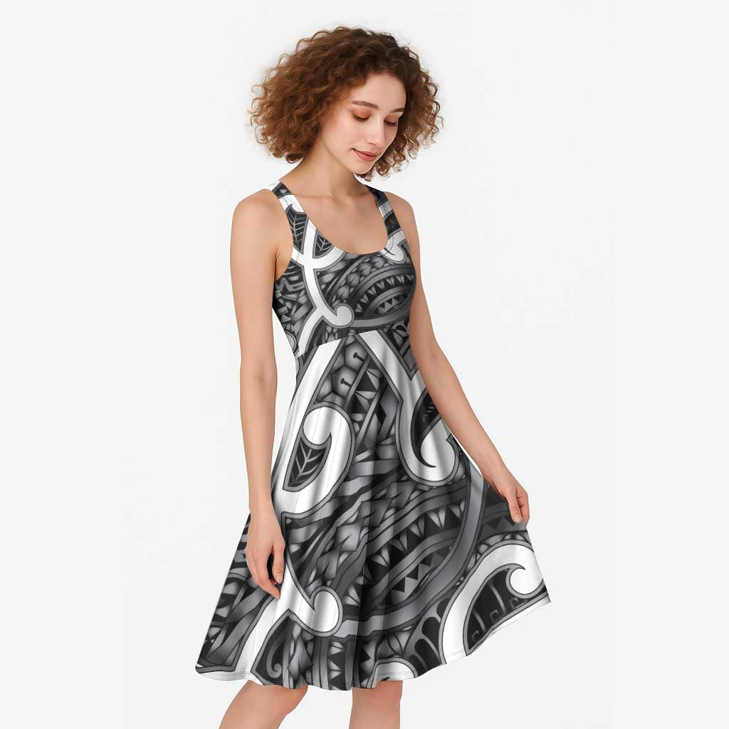 Aotearoa Maori Kowhaiwhai Midi Dress Kiwikiwi Puhoro and Patiki