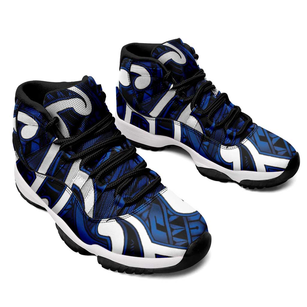 Aotearoa Maori Kowhaiwhai Sneakers J11 Kikorangi Puhoro and Patiki