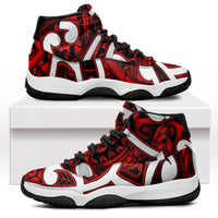 Aotearoa Maori Kowhaiwhai Sneakers J11 Whero Puhoro and Patiki