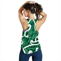 Aotearoa Maori Kowhaiwhai Women Racerback Tank Kakariki Puhoro and Patiki LT9 - Polynesian Pride