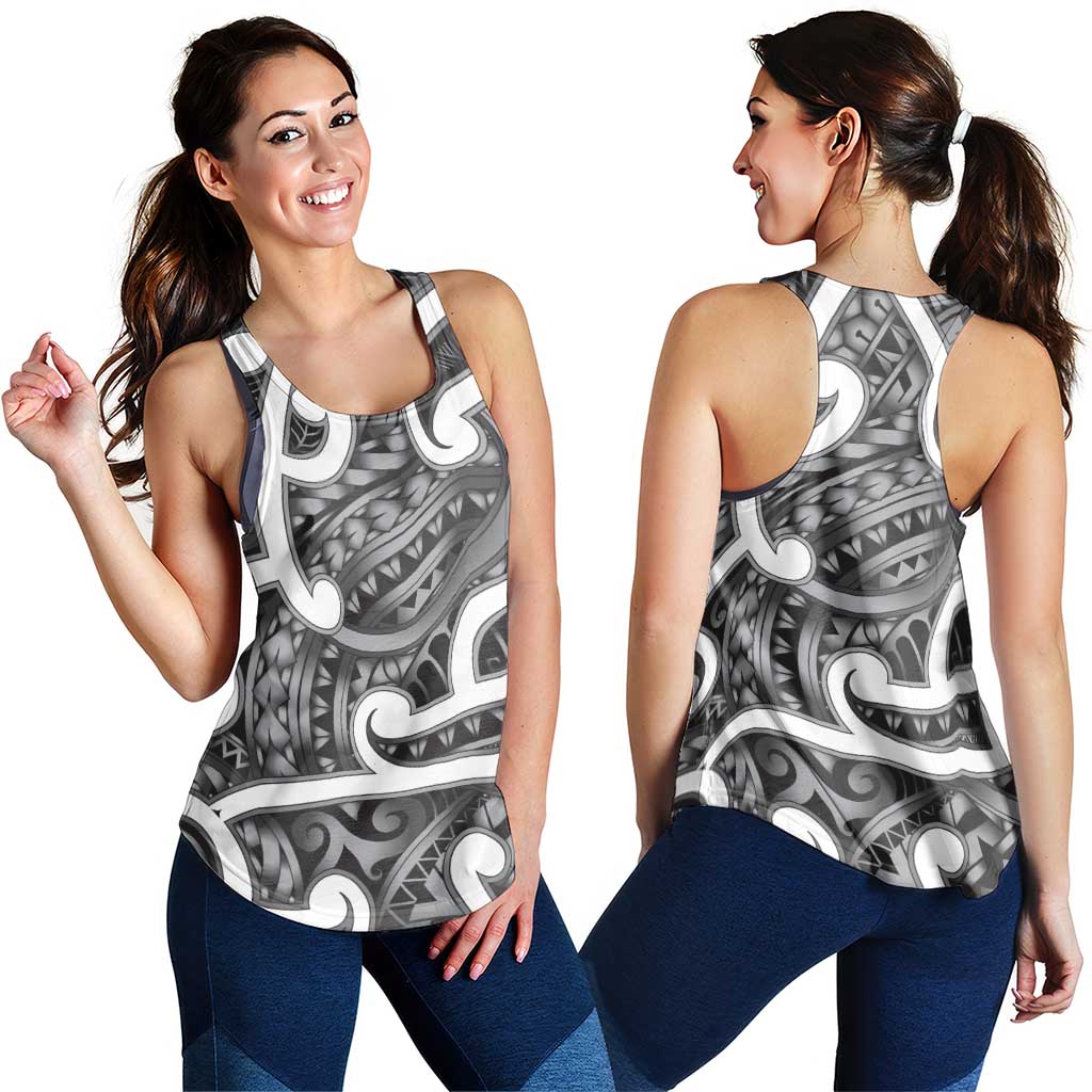 Aotearoa Maori Kowhaiwhai Women Racerback Tank Kiwikiwi Puhoro and Patiki LT9 - Polynesian Pride