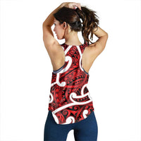 Aotearoa Maori Kowhaiwhai Women Racerback Tank Whero Puhoro and Patiki LT9 - Polynesian Pride