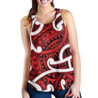 Aotearoa Maori Kowhaiwhai Women Racerback Tank Whero Puhoro and Patiki LT9 - Polynesian Pride