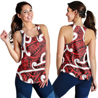Aotearoa Maori Kowhaiwhai Women Racerback Tank Whero Puhoro and Patiki LT9 - Polynesian Pride