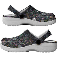Aotearoa Moko Tribal Tattoo Clogs Shoes New Zealand Maori Penguin and Fantail Paua Shell Style LT03 - Polynesian Pride