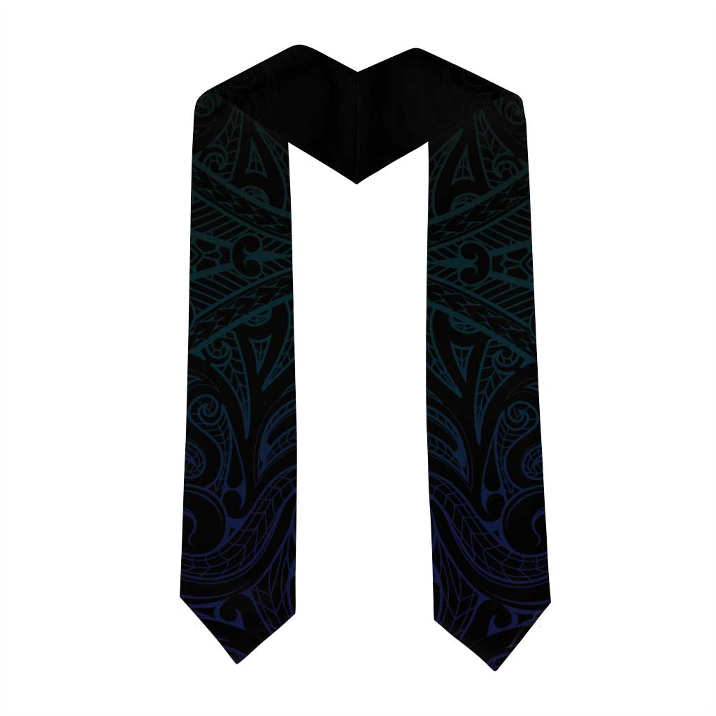 Aotearoa New Zealand Graduation Stole Koru Fern Blue Gradient