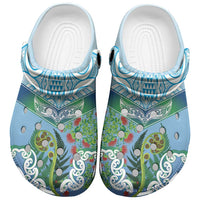 Aotearoa New Zealand Natural Plants Clogs Shoes Pohutukawa with Silver Ferns Koru Frond Maori Tattoos LT03 Multicolor - Polynesian Pride