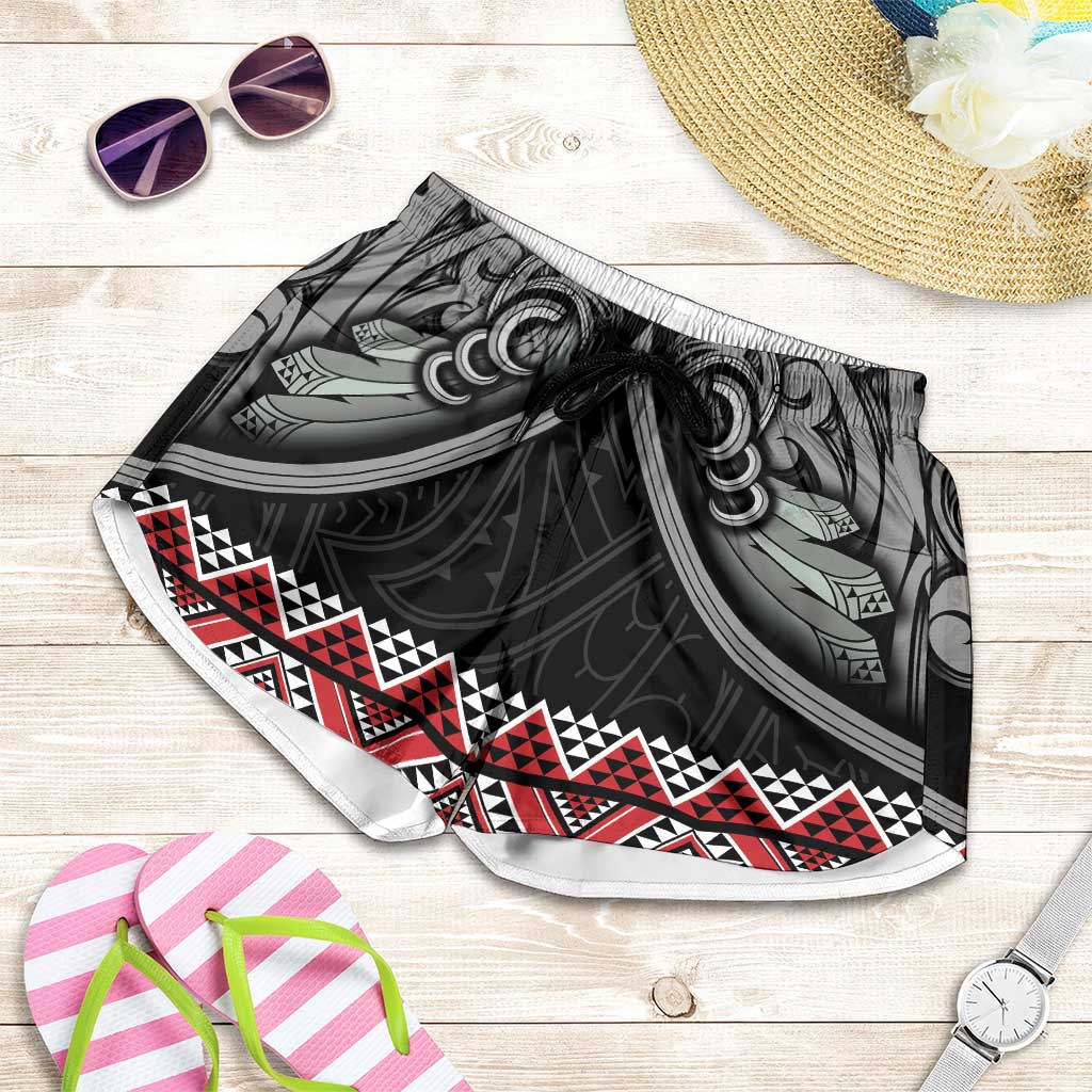 Aotearoa Toitu Te Tiriti Waitangi Shorts for Women Proud To Be Maori LT01 Black - Polynesian Pride